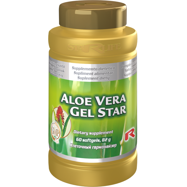 ALOE VERA GEL STAR, 60 softgel kapslí pro zdravé trávení.