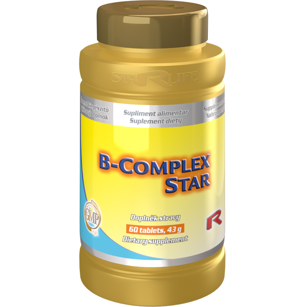 B-COMPLEX STAR, 60 tablet – komplex vitamínů B pro nervovou soustavu.