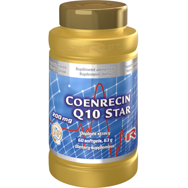 COENRECIN Q10 STAR, 60 kapslí – kombinace koenzymu Q10 a lecitinu.