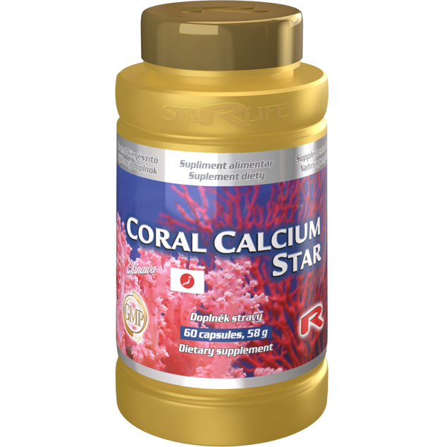CORAL CALCIUM STAR, 60 kapslí – přírodní mořský vápník pro kosti.