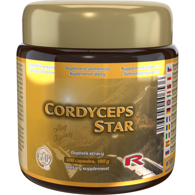 CORDYCEPS STAR, 300 kapslí – výhodné balení extraktu z čínské houby.