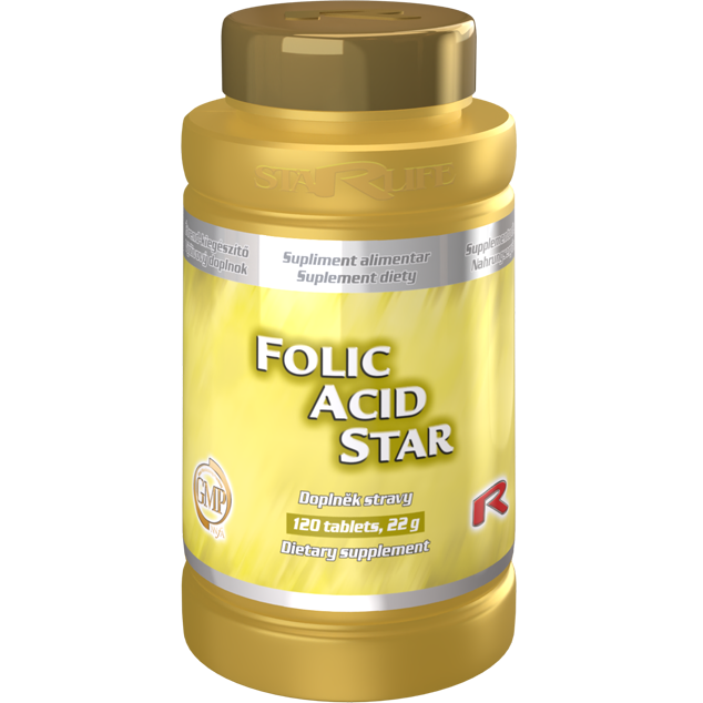 FOLIC ACID STAR, 120 tablet – kyselina listová pro podporu krvetvorby.
