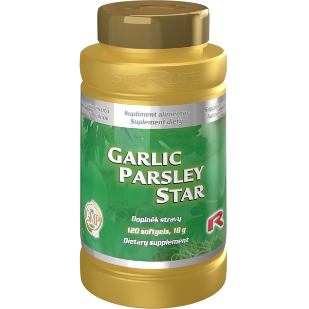 GARLIC PARSLEY STAR, 120 kapslí – česnek s petrželí pro zdravé srdce a cévy.