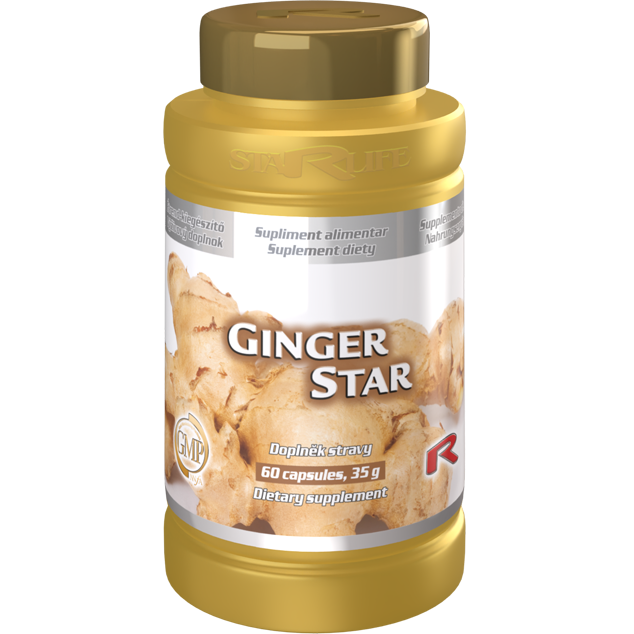 GINGER STAR, 60 kapslí – extrakt ze zázvoru pro podporu trávení a imunity.