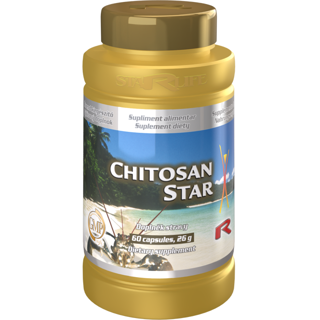 CHITOSAN STAR, 60 kapslí – přírodní vláknina pro podporu hubnutí.