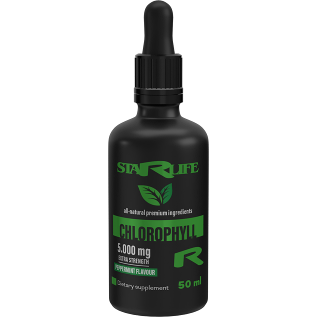 CHLOROPHYLL DROPS, 50 ml – koncentrované chlorofylové kapky.