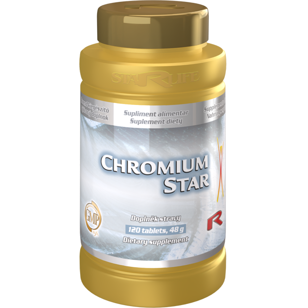 CHROMIUM STAR, 120 tablet – chróm pro kontrolu hladiny cukru a chutí.