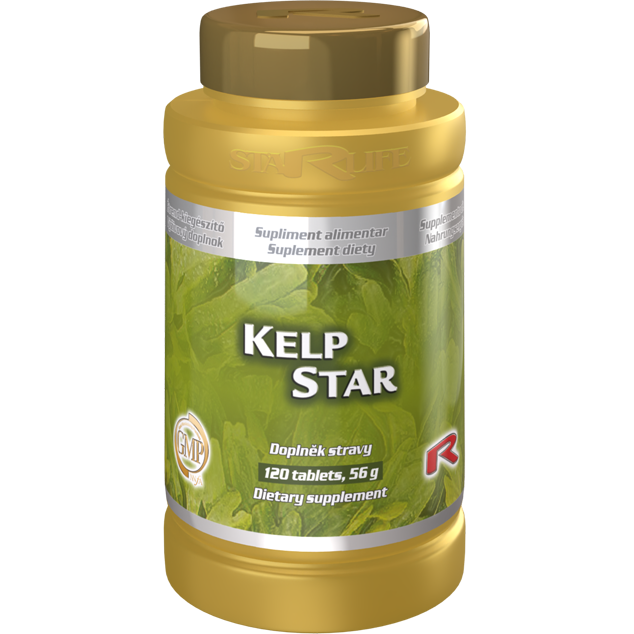 KELP STAR, 120 tablet – přírodní zdroj jódu z mořské řasy pro štítnou žlázu.