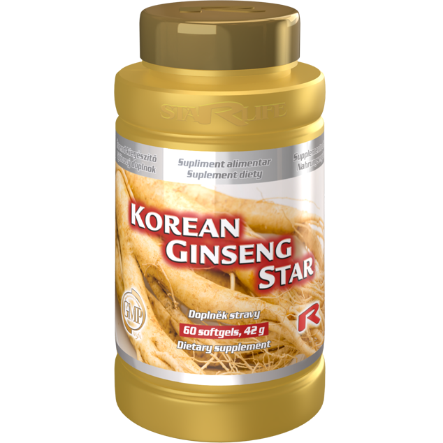 KOREAN GINSENG STAR, 60 kapslí – korejský ženšen pro vitalitu a imunitu.