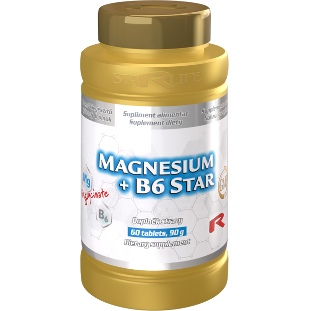 MAGNESIUM + B6 STAR, 60 tablet – hořčík s vitamínem B6 proti křečím a únavě.