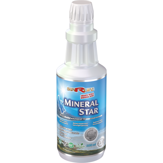 MINERAL STAR, 500 ml – tekutý iontový minerální komplex z Velkého Solného jezera.