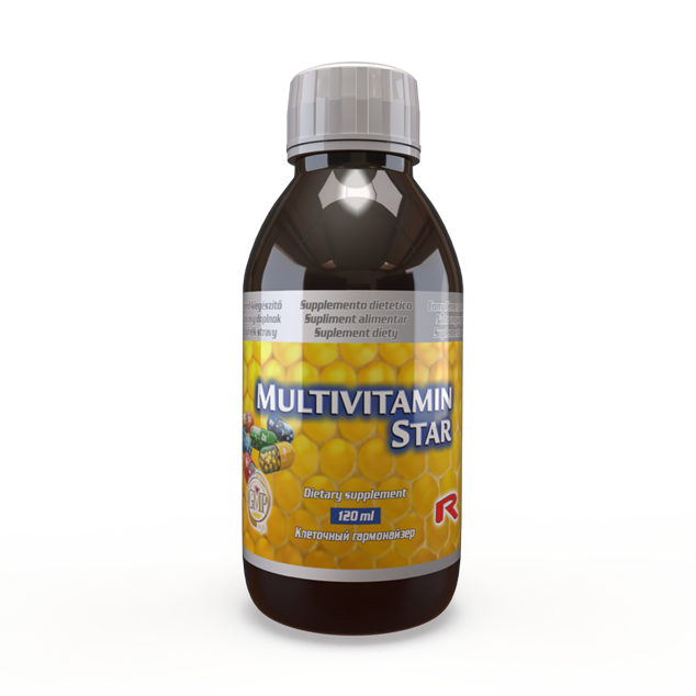 MULTIVITAMIN STAR, 120 ml – tekutý vitamínový sirup pro děti i dospělé.