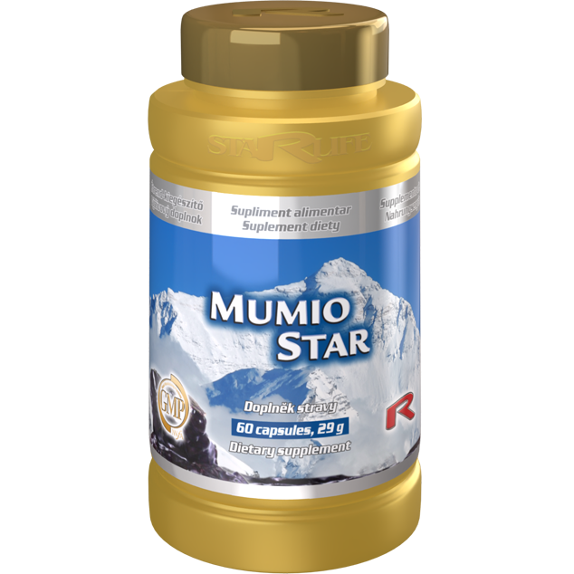 MUMIO STAR, 60 kapslí – tradiční horská pryskyřice pro regeneraci a kosti.