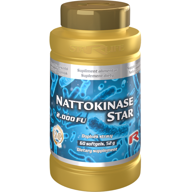 NATTOKINASE STAR, 60 kapslí – enzym z fermentovaných sójových bobů pro cévy.