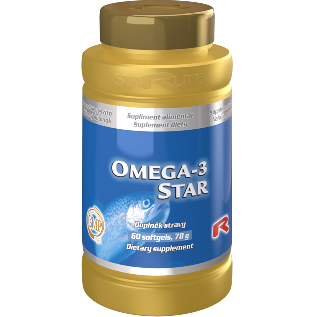 OMEGA-3 STAR, 60 kapslí – rybí olej pro zdravou hladinu cholesterolu.