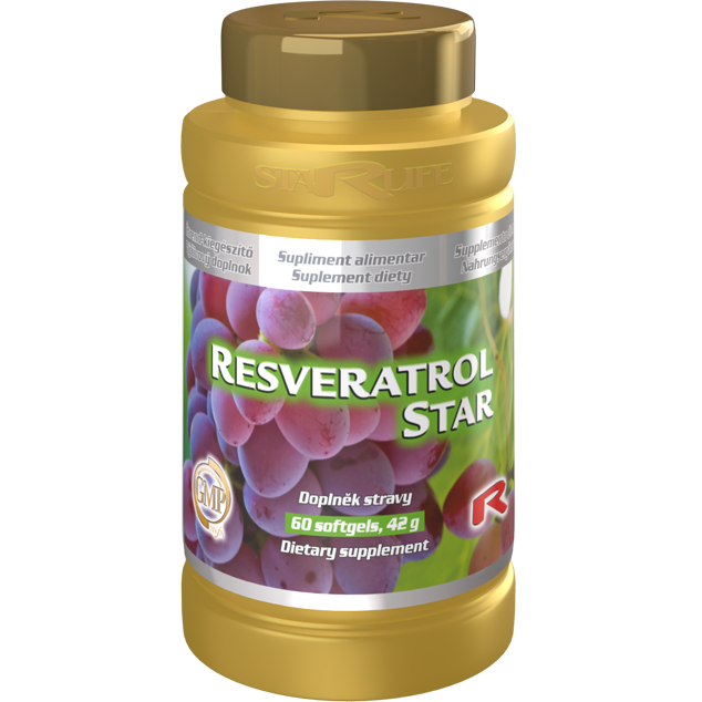 RESVERATROL STAR, 60 kapslí – silný antioxidant z hroznů pro ochranu buněk.