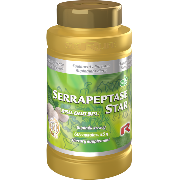 SERRAPEPTASE STAR, 60 kapslí – proteolytický enzym pro podporu regenerace.