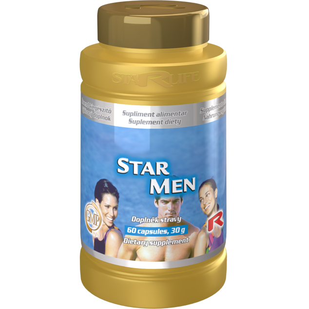 STAR MEN, 60 kapslí – multivitaminový a bylinný komplex pro muže.