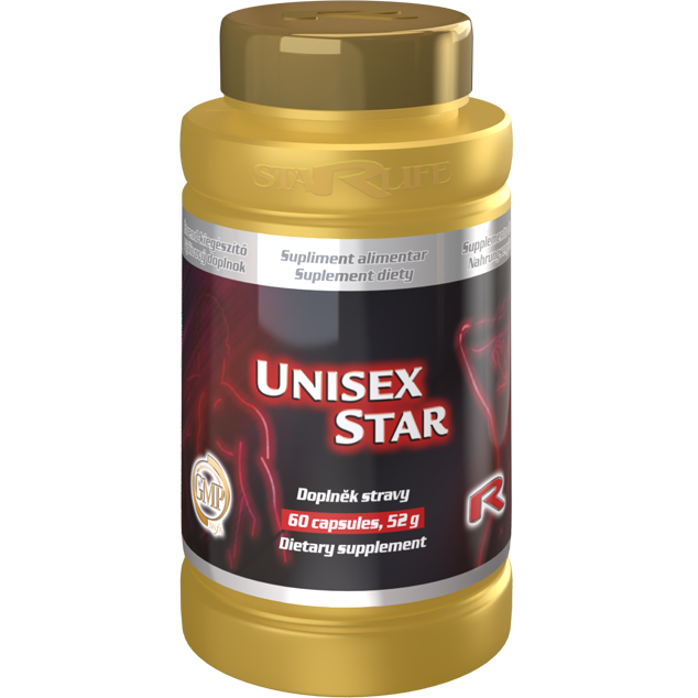 UNISEX STAR, 60 kapslí – vyvážený doplněk stravy pro celkovou vitalitu mužů i žen.