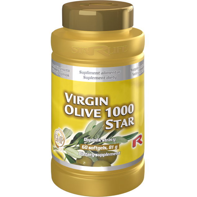 VIRGIN OLIVE 1000 STAR, 60 kapslí – extra panenský olivový olej v silné dávce.
