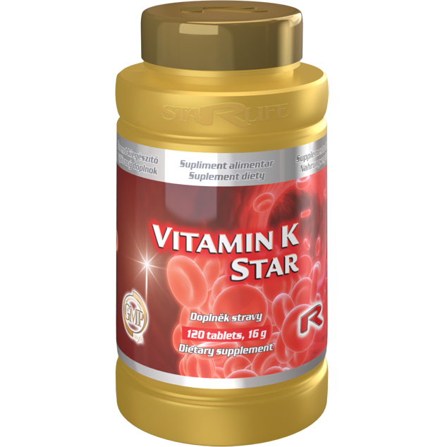 VITAMIN K STAR, 120 tablet – vitamín K pro normální srážlivost krve.