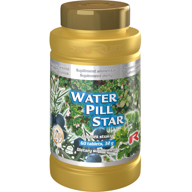 WATER PILL STAR, 60 tablet – bylinný komplex pro podporu odvodnění organismu.
