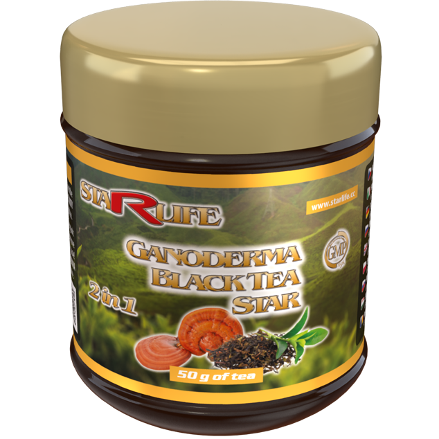 GANODERMA BLACK TEA STAR, 50 g – černý čaj s extraktem z reishi pro podporu imunity.